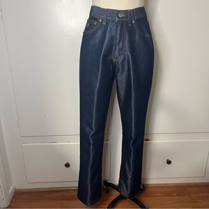 Vintage 90s Hollywood Jeans High Waisted Straight Leg Shiny Denim Jeans
